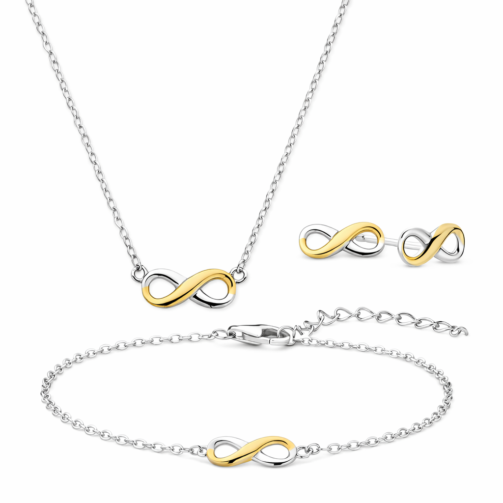 (51608) Oorbellen 925 sterling zilver, tweekleurig