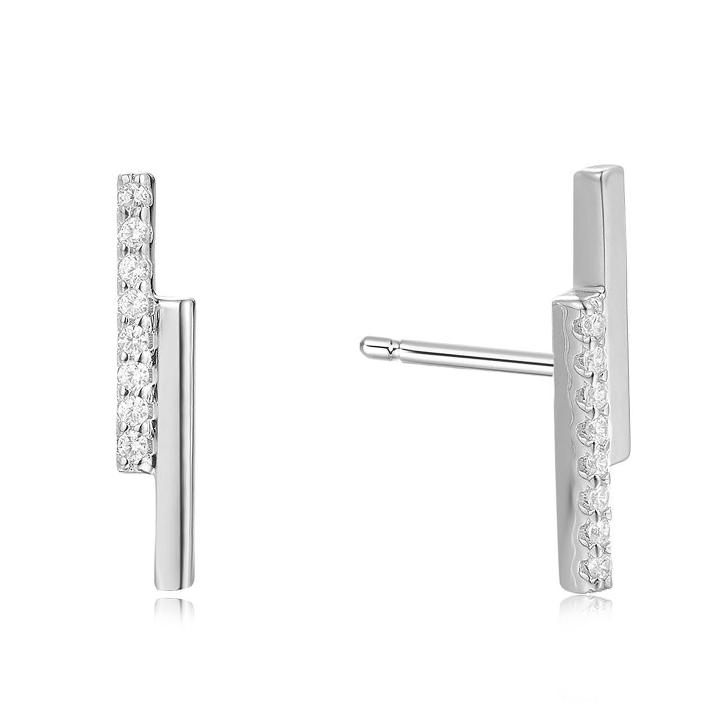Boucles d'oreilles avec 16 zircones en argent sterling 925/000