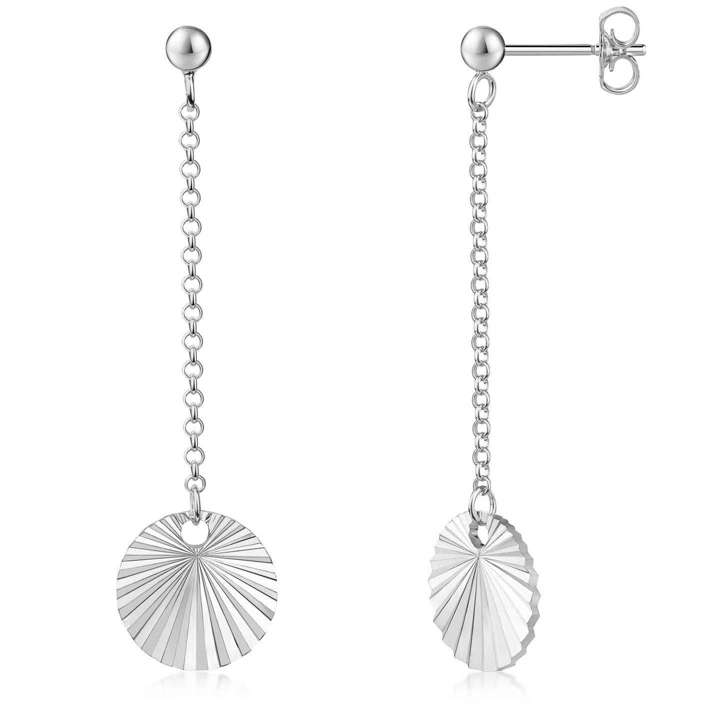 Oorstekers met Ronde Hanger Sterling Zilver 925/000