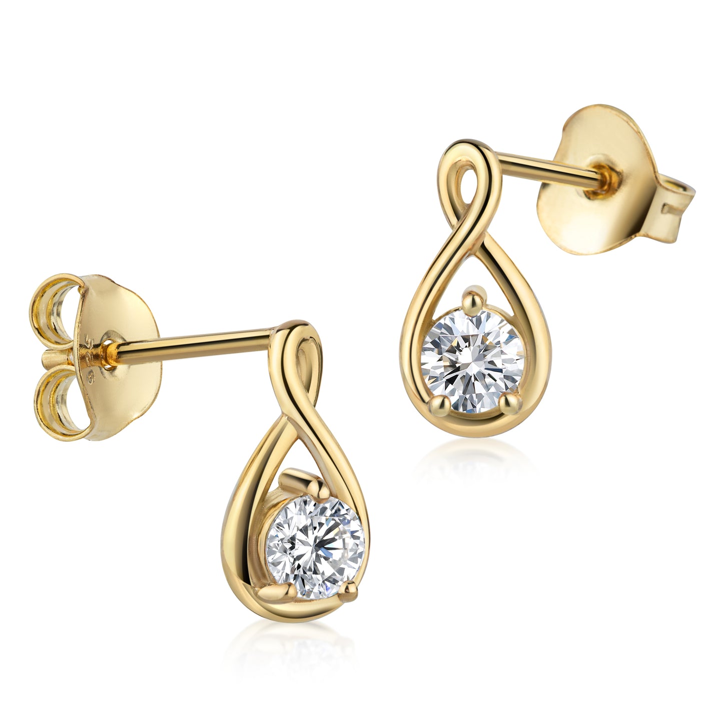 Oorknopjes met Zirkonia Sterling Zilver 925/000 goud verguld