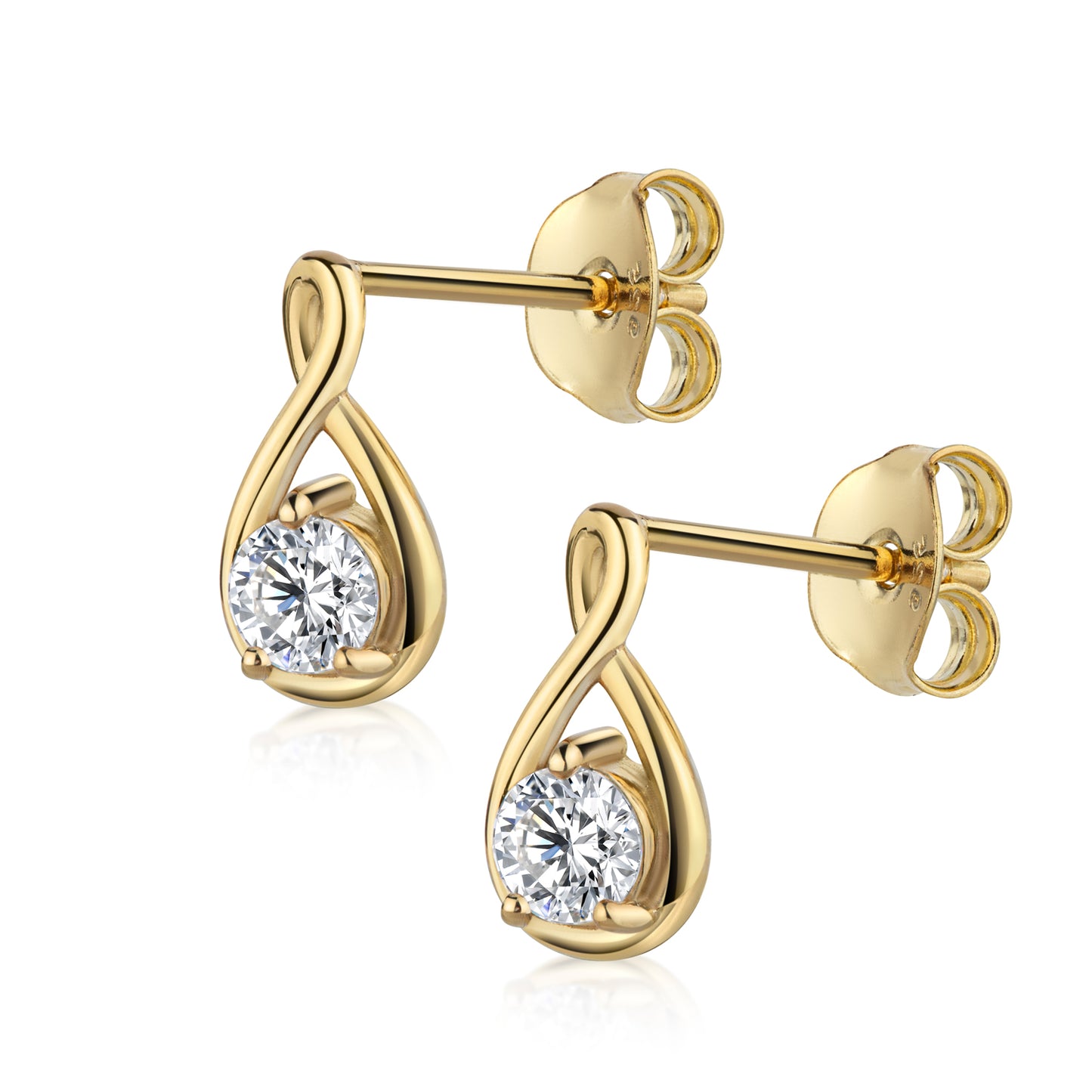 Oorknopjes met Zirkonia Sterling Zilver 925/000 goud verguld