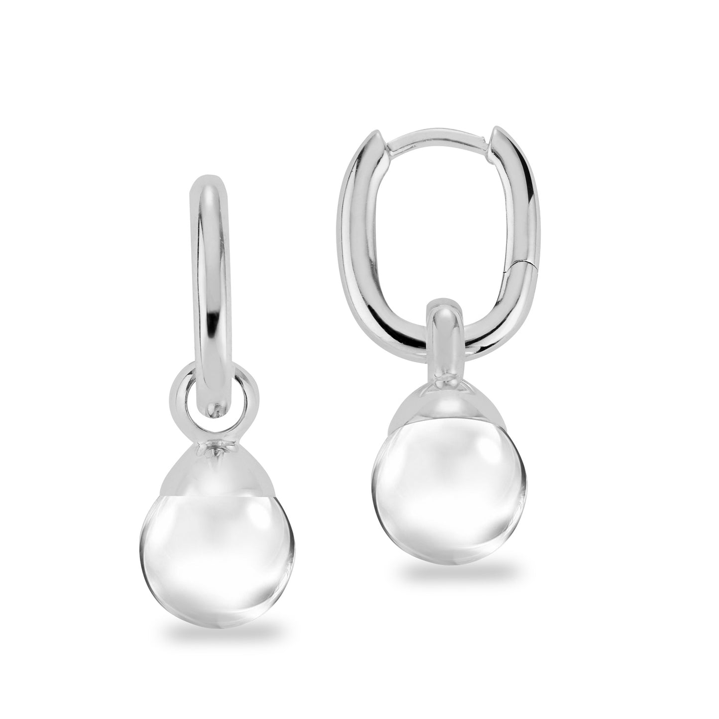 Boucles d'oreilles créoles avec perle d'eau douce Ø 8 mm Argent 925/000