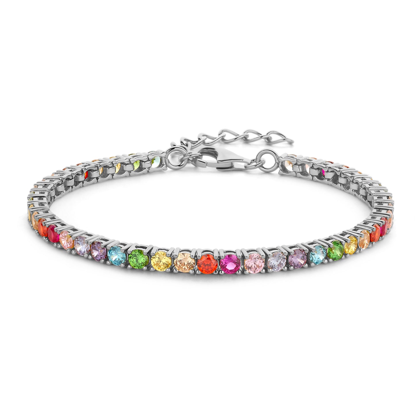 (51224) Tennis Armband met Multicolor Zirkonia