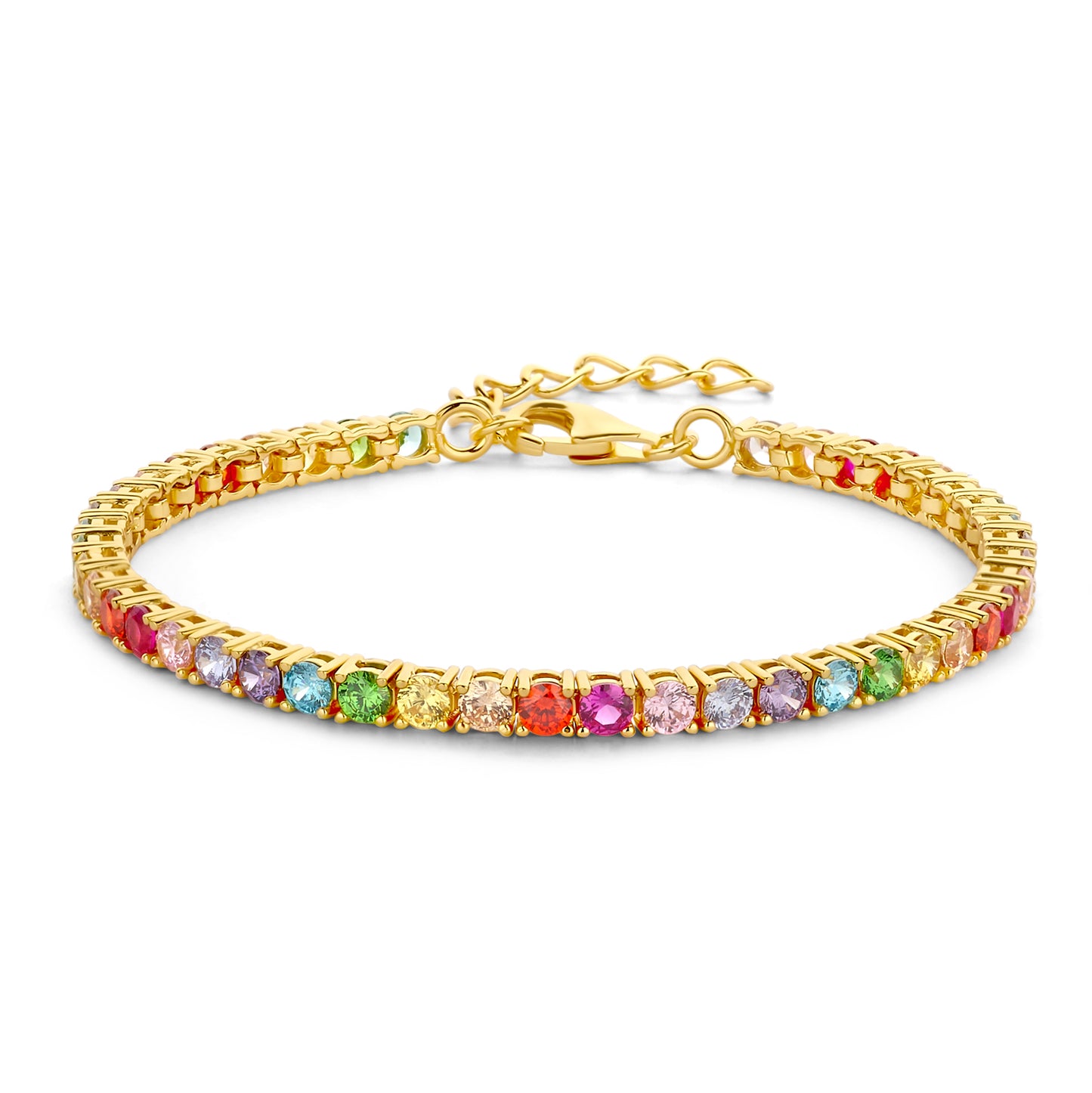 (51234) Tennis Armband met Multicolor Zirkonia