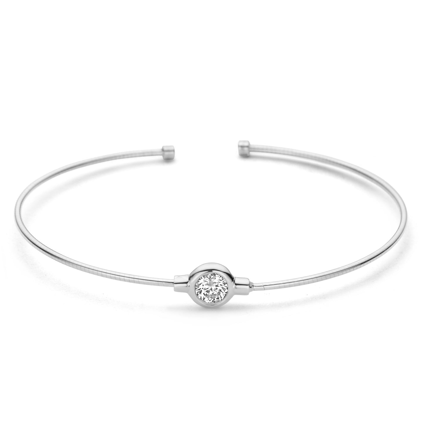 (51556) Bangle met zirkonia zilver 925/000