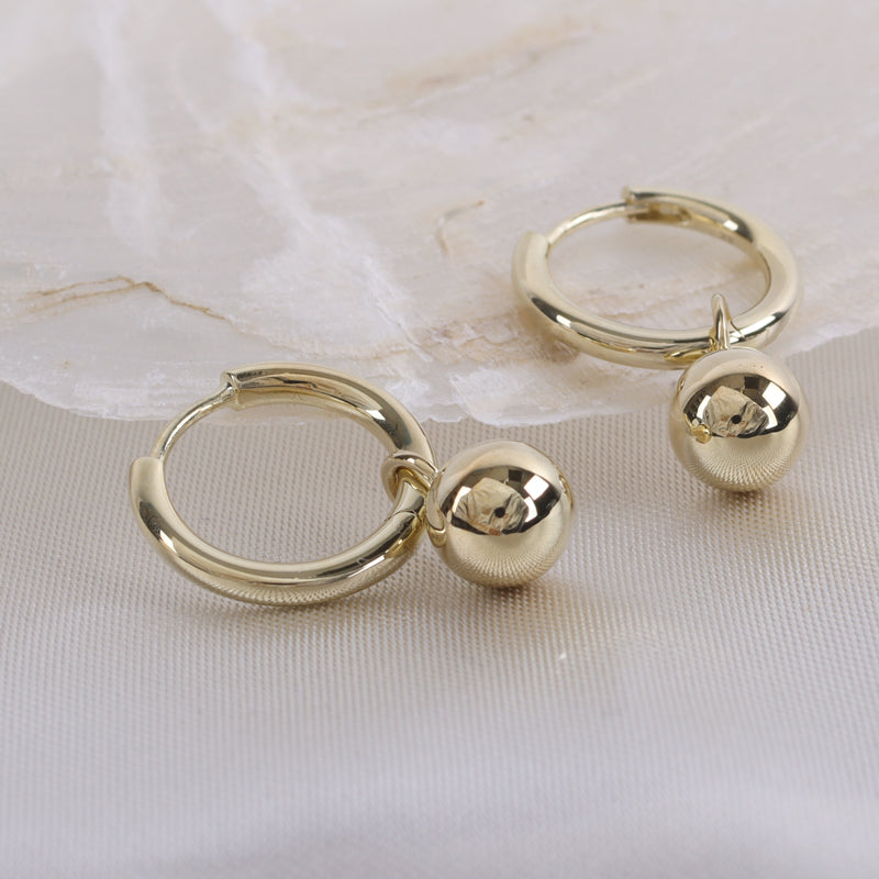 Boucle d'oreille avec perle if 925/000 plaqué or8 mm Argent Mass