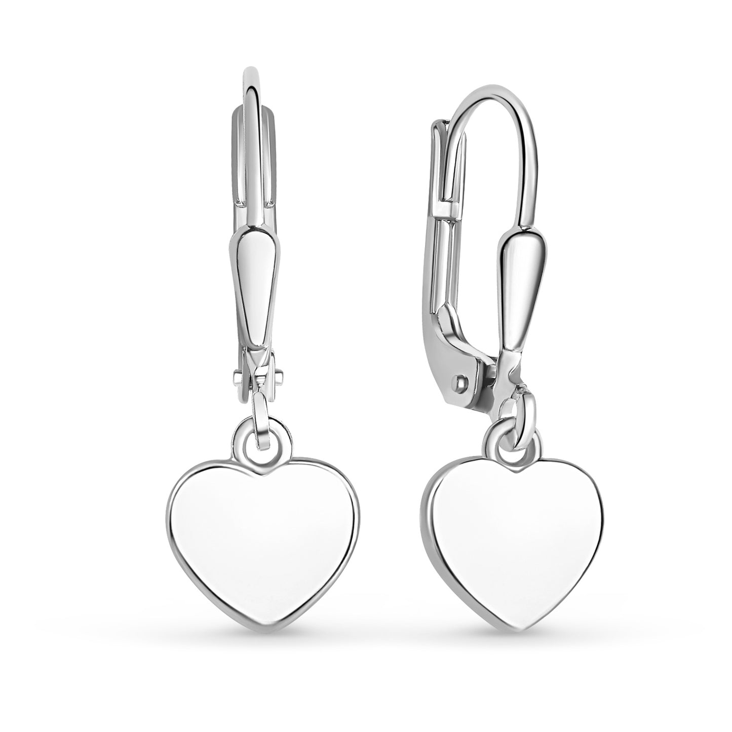 (54194) Boucles d'oreilles « Cœur » en argent sterling poli 925/000