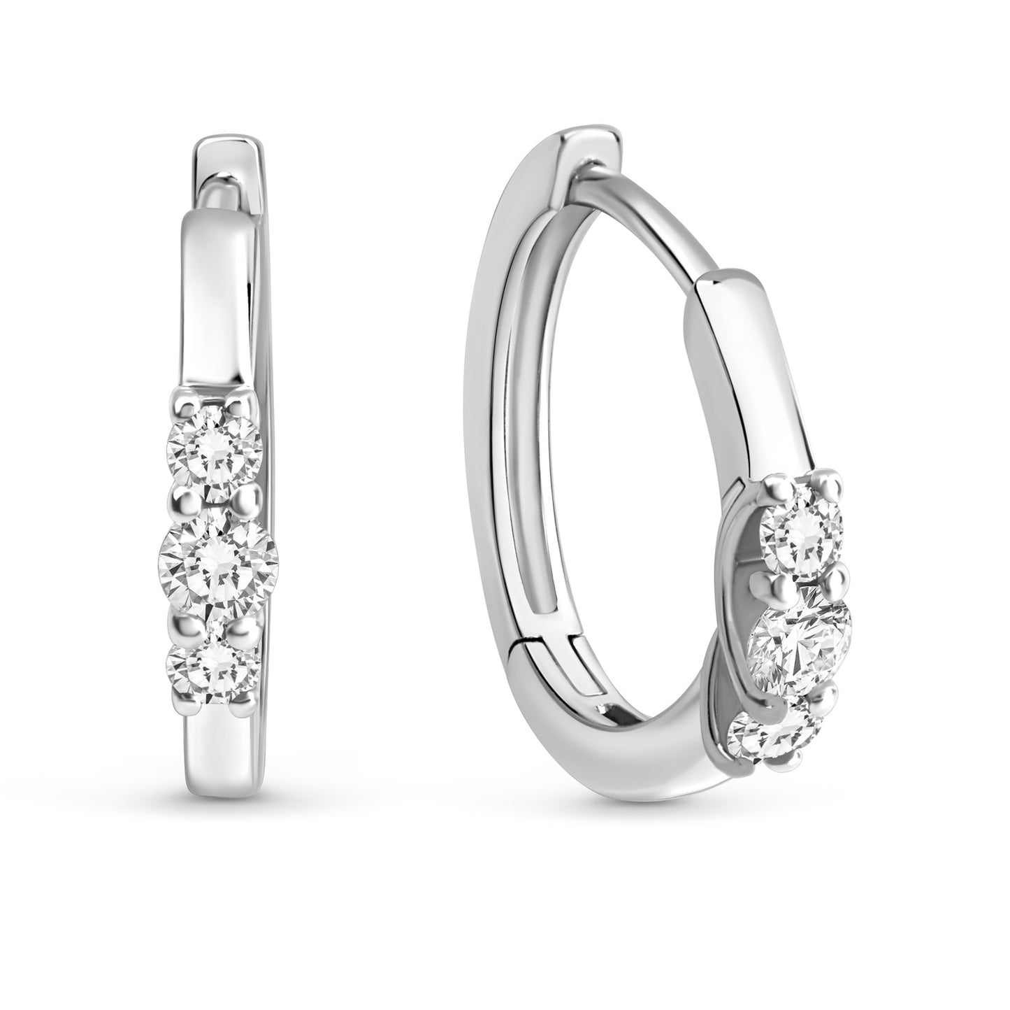 (54218) Creolen met 6 Zirkonia Sterling Zilver 925/000