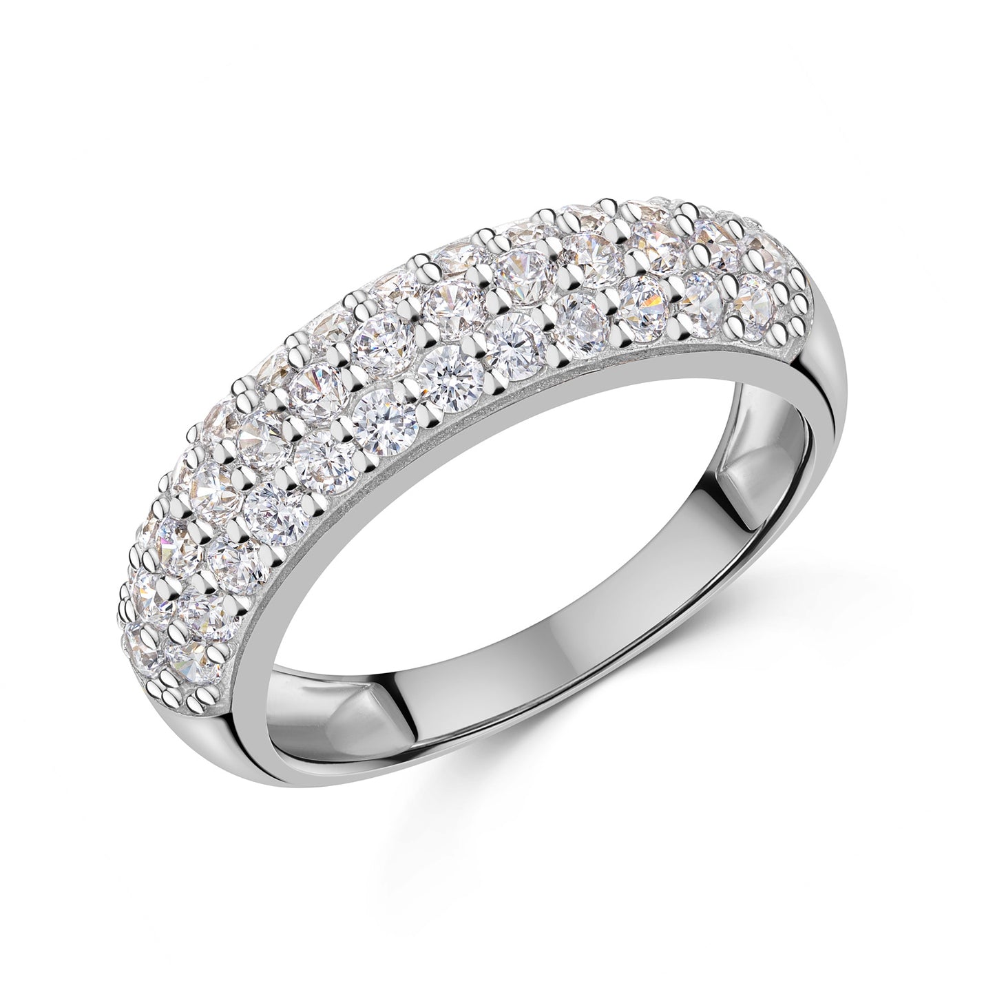 Bague pour femme avec 37 zircones en argent sterling 925/000