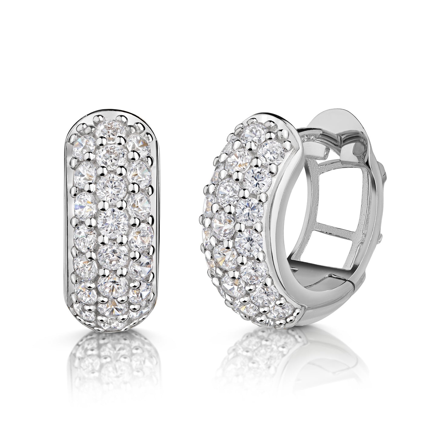Creolen met 44 zirkonia Sterling Zilver 925/000