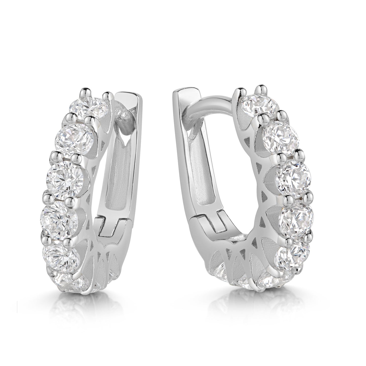Creolen met 16 Zirkonia Sterling Zilver 925/000
