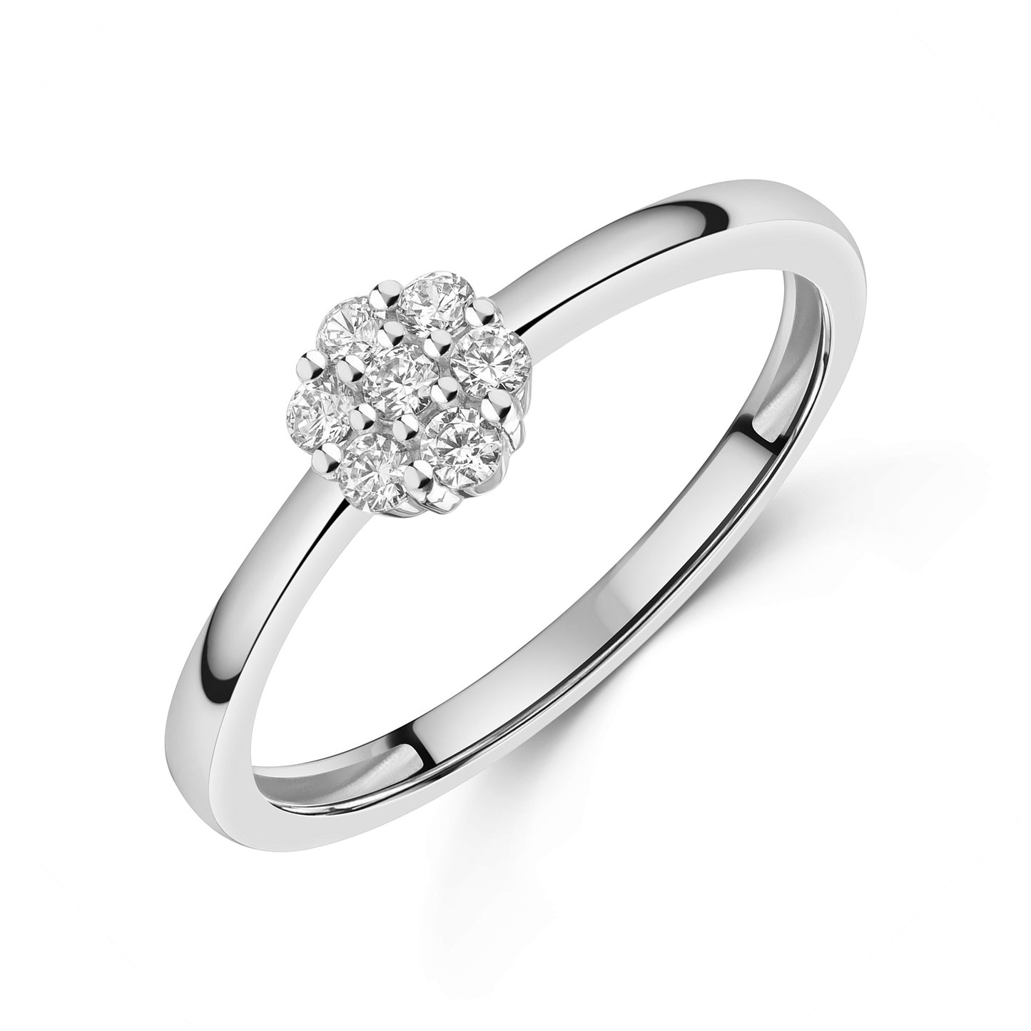 Bague pour femme avec 7 zircones en argent sterling 925/000