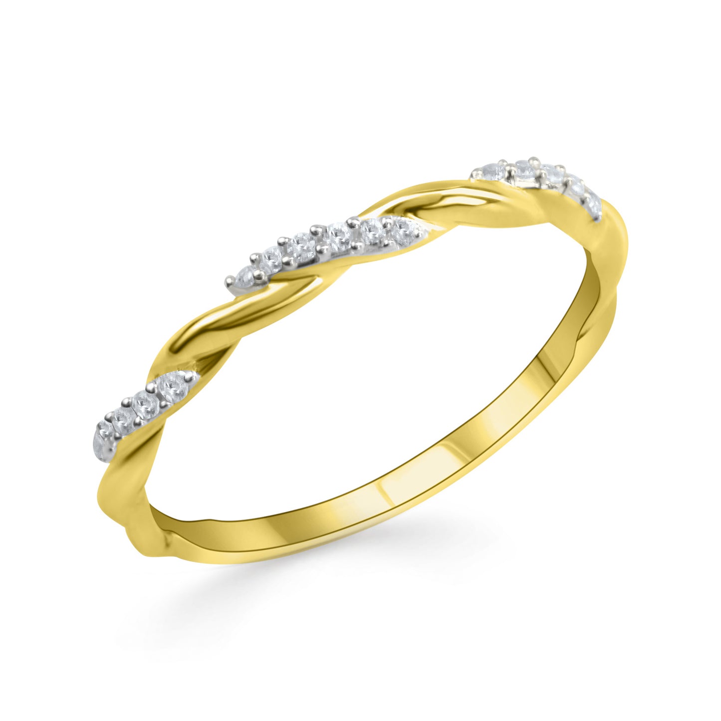 Damesring met 18 Zirkonia Sterling Zilver 925/000 goud verguld