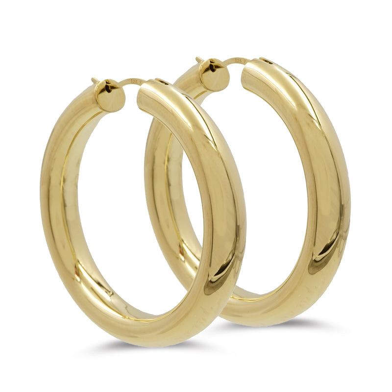 Boucles d'oreilles créoles 41 mm par 6,4 mm Argent 925/000 plaqué or