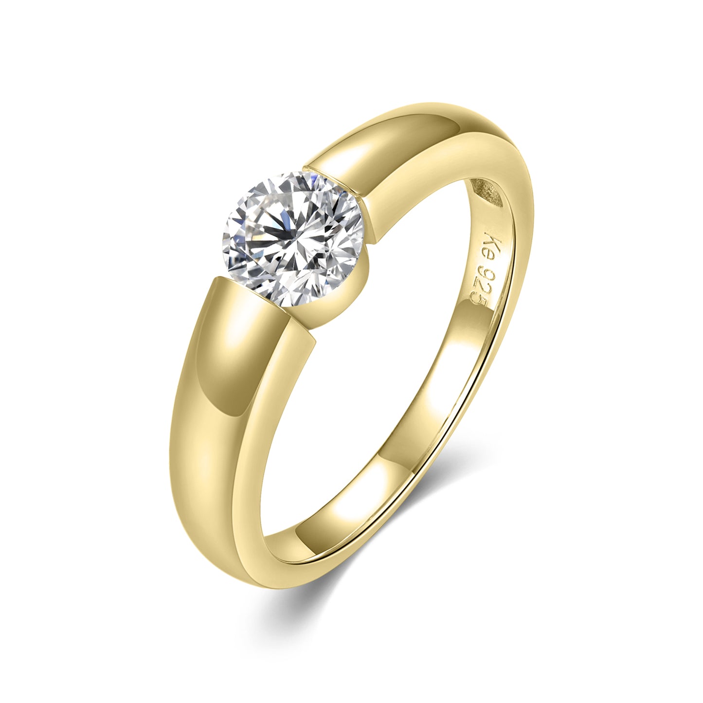 Damesring met Zirkonia Sterling Zilver 925/000 goud verguld