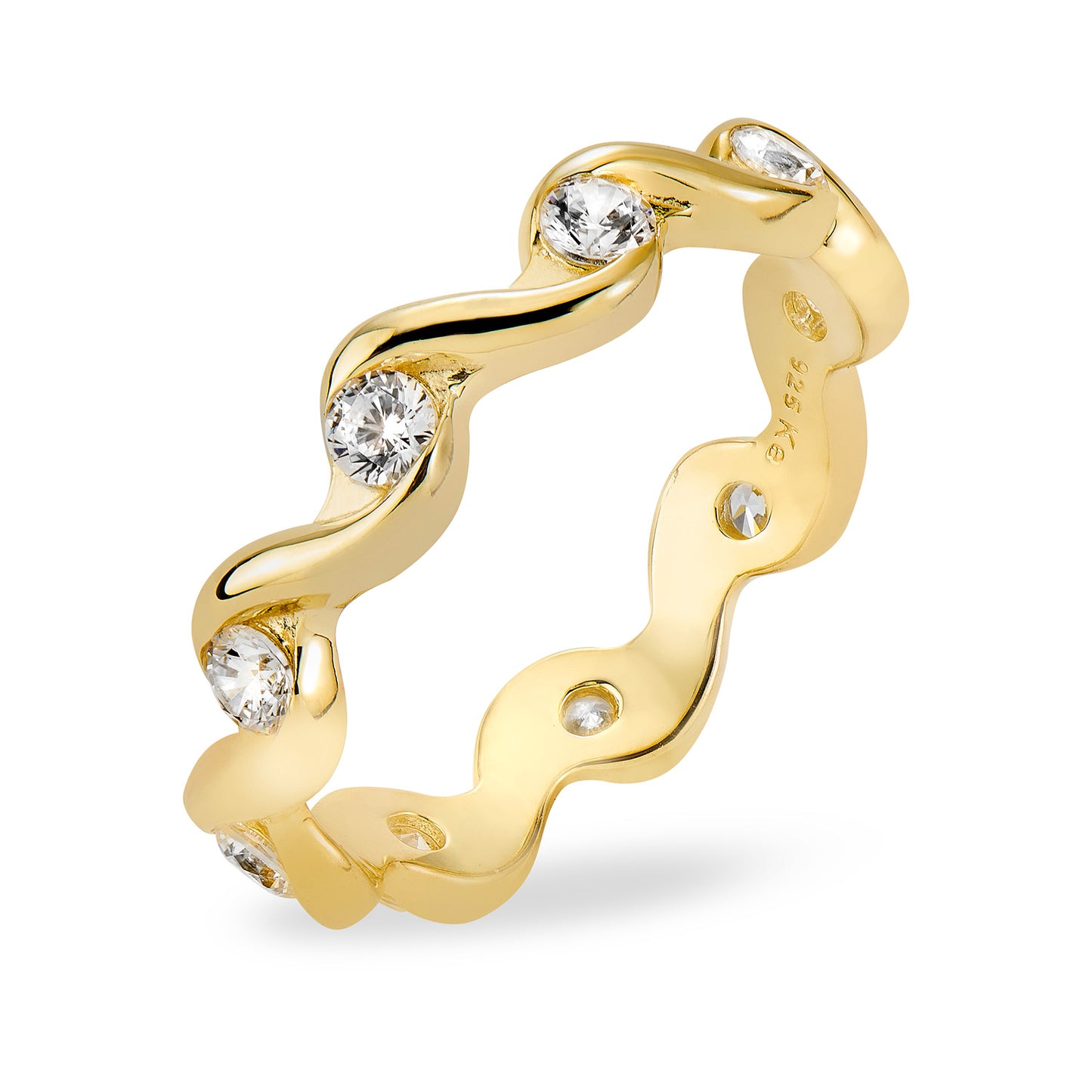 Damesring met Zirkonia Sterling Zilver 925/000 goud verguld
