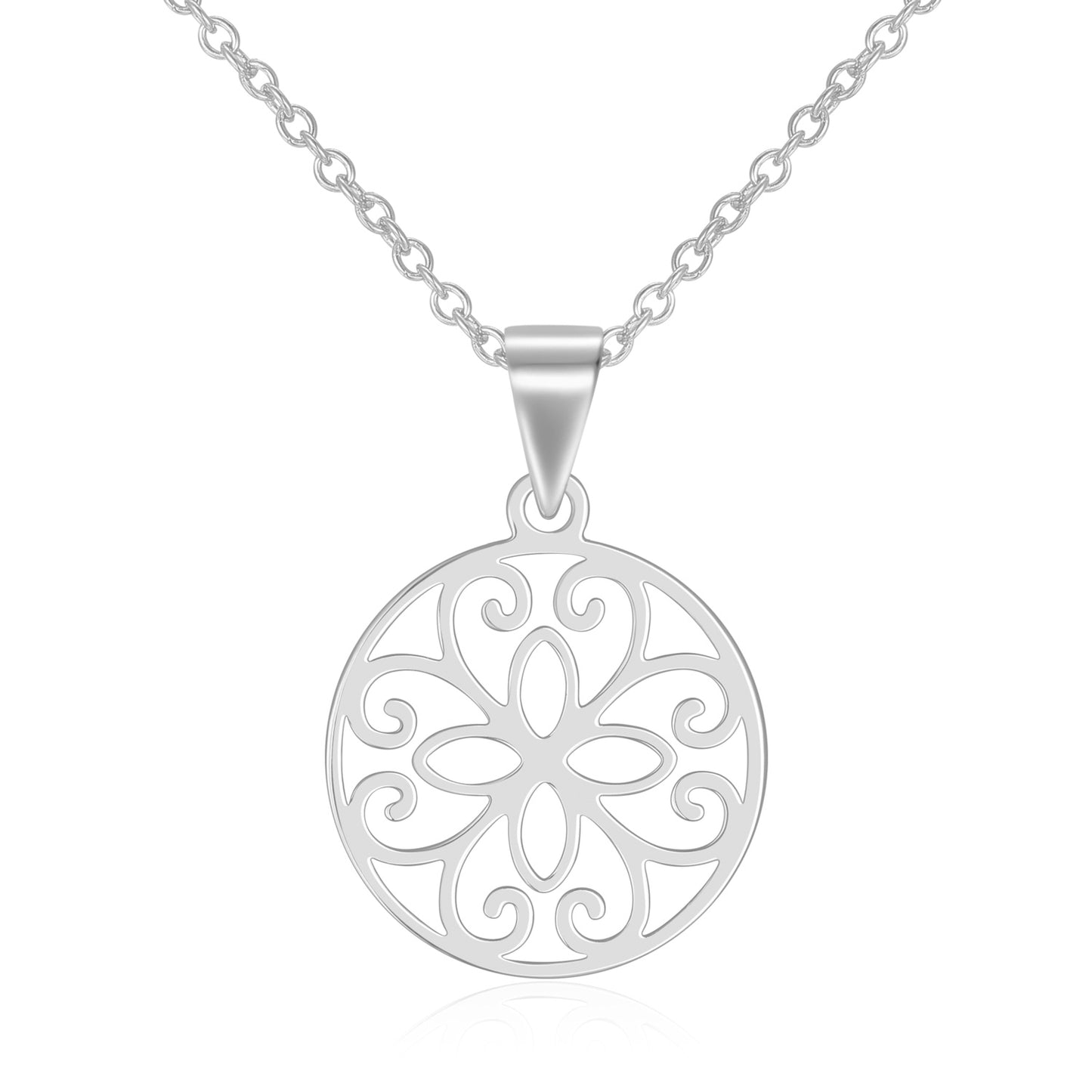 (8406) Halsketting met Hanger 'Fleur de lis' Ø 14 mm