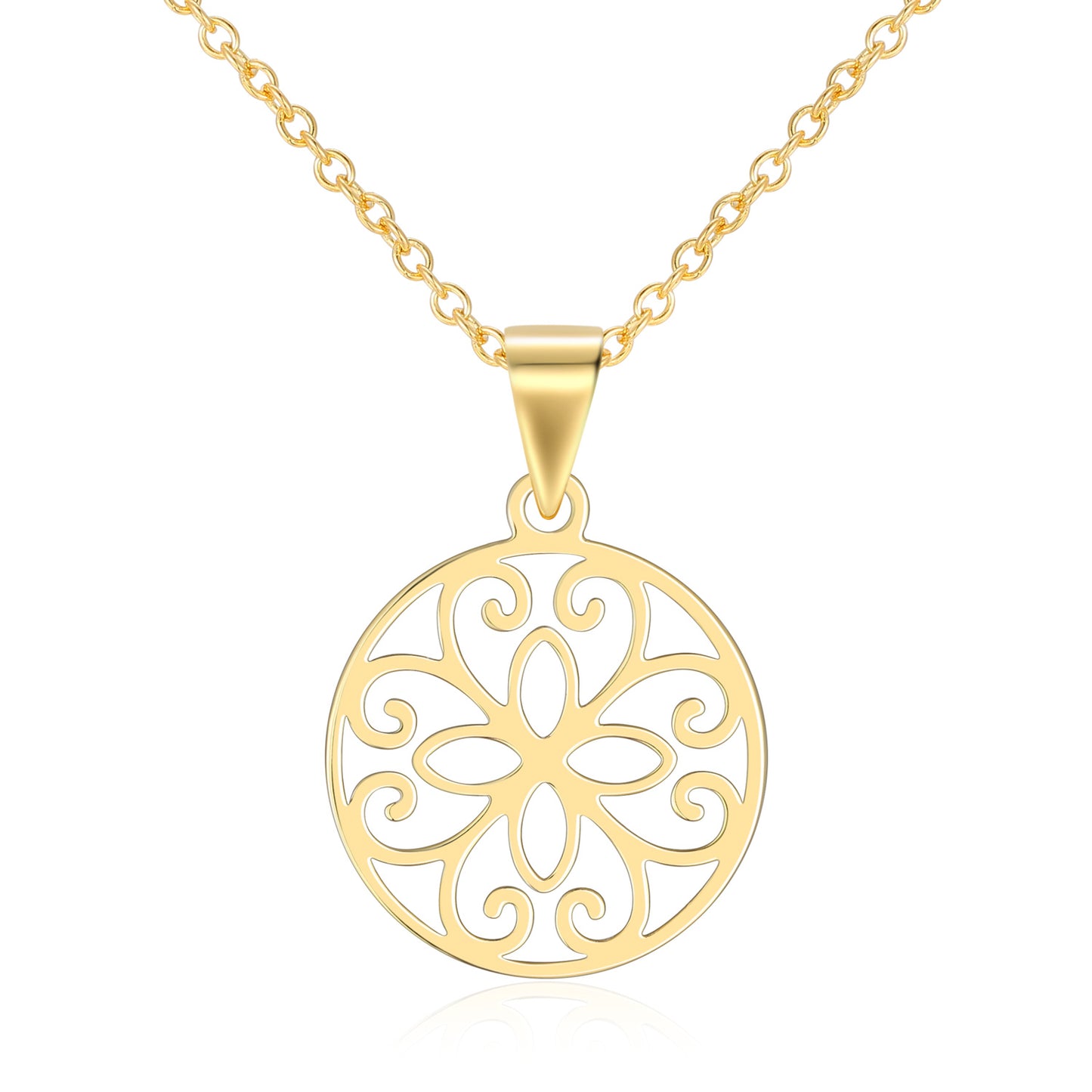 (8446) Halsketting met Hanger 'Fleur de lis' Ø 14 mm