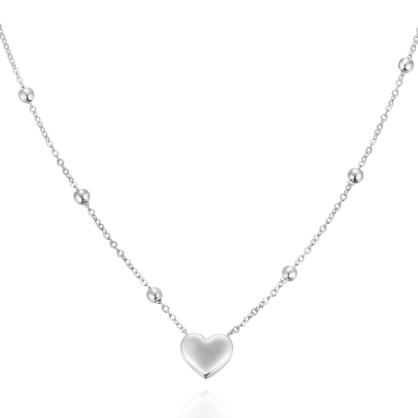 Collier avec coeur et boules en argent sterling 925/000