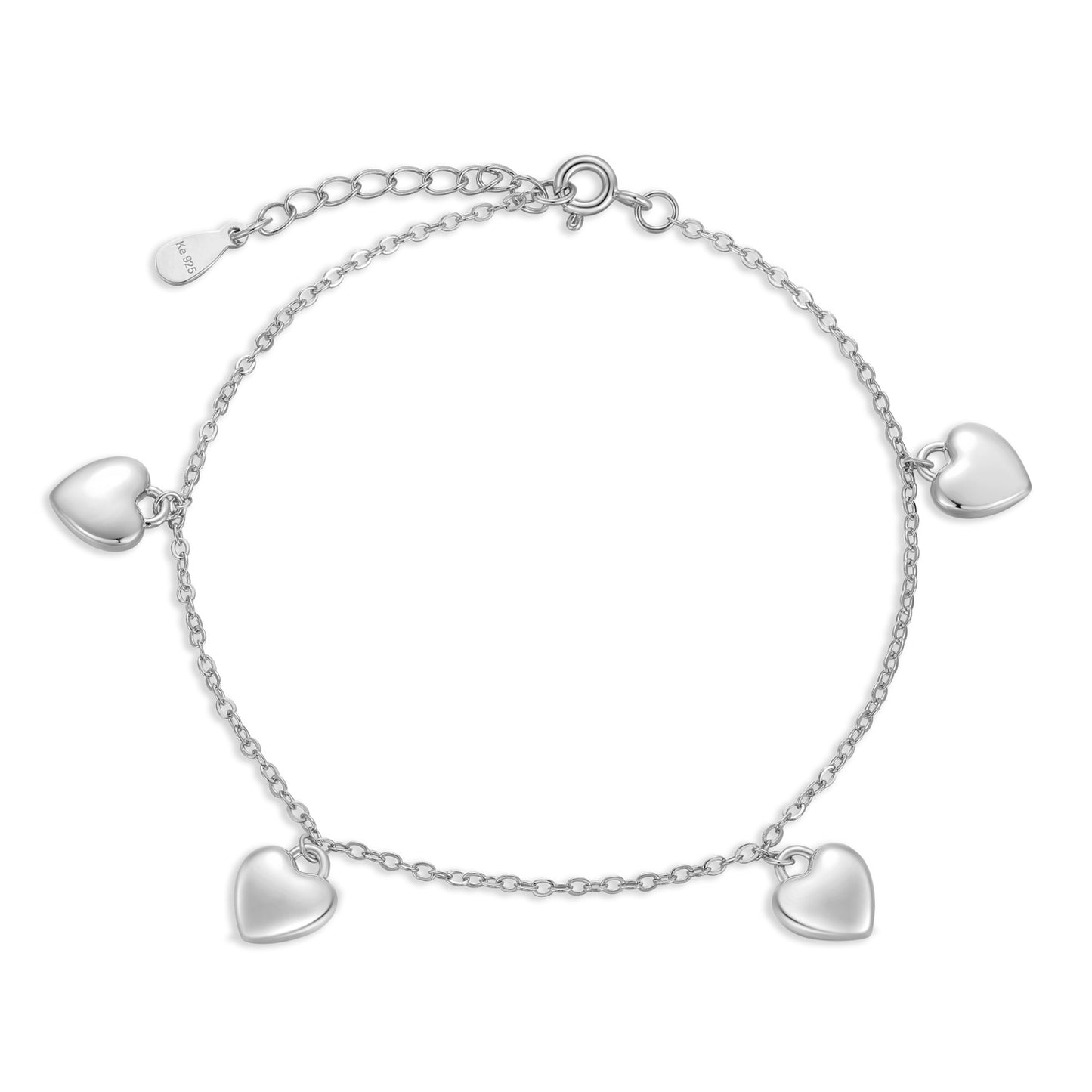 (8724) Armband met 4 Hartjes