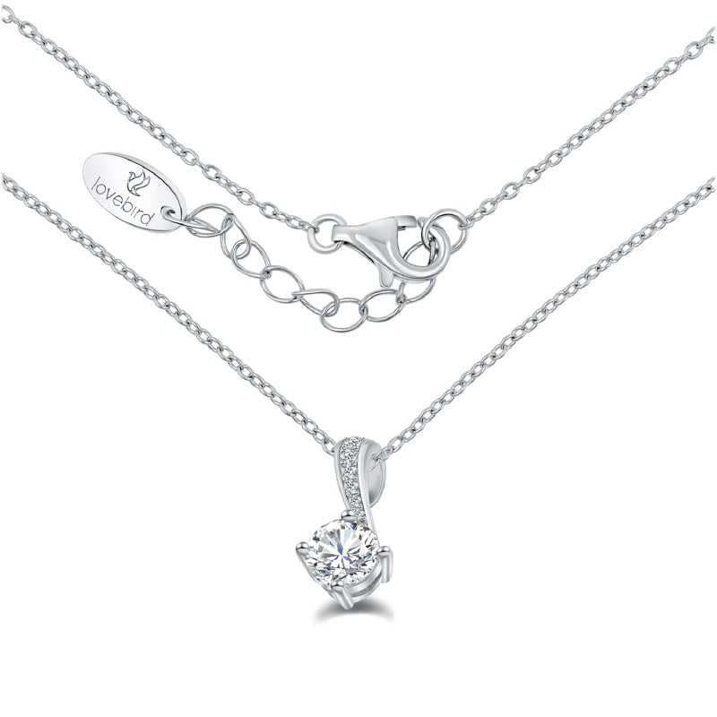 (LB098) Halsketting met Zirkonia 101 Facetten Sterling Zilver 925/000