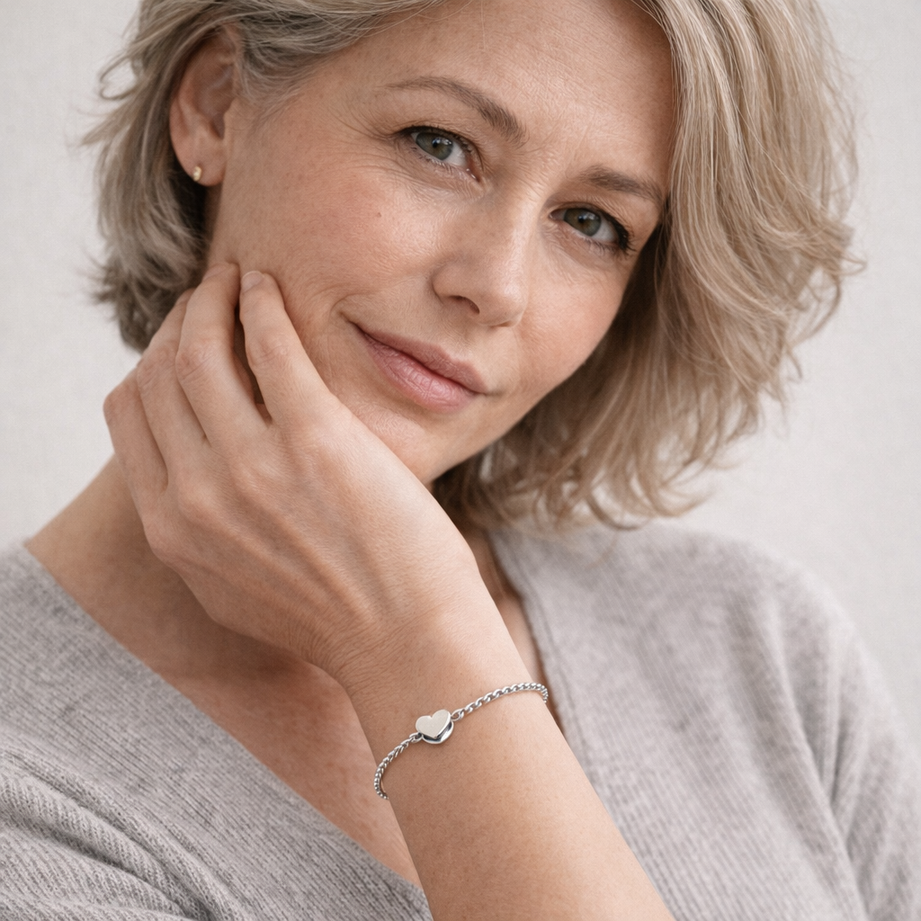 (51409) Bracelet cœur en argent sterling 925/1000