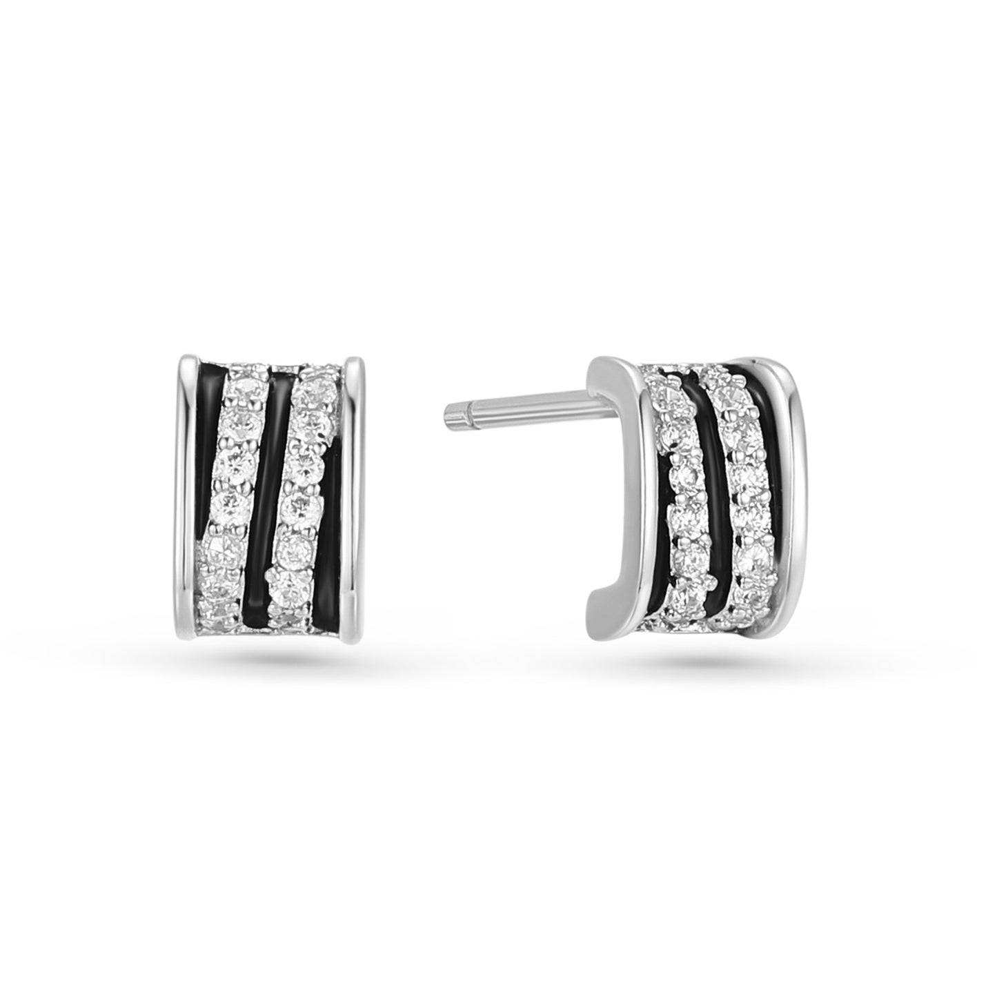 Boucles d'oreilles avec 36 zircones en argent sterling 925/000