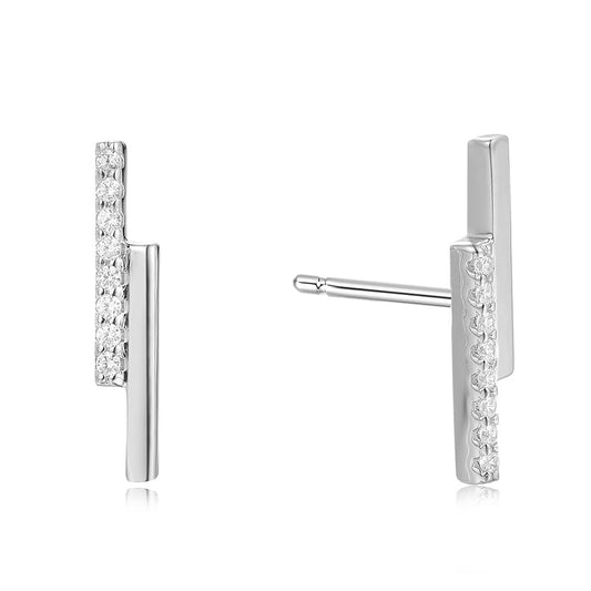Boucles d'oreilles avec 16 zircones en argent sterling 925/000