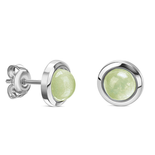 Oorbellen met Aventurijngroene Chalcedoon Sterling Zilver 925/000