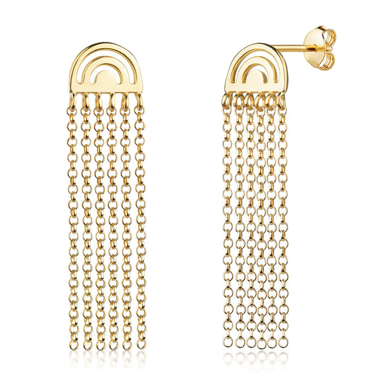 Waterval oorhangers zilver 925/000 goud verguld