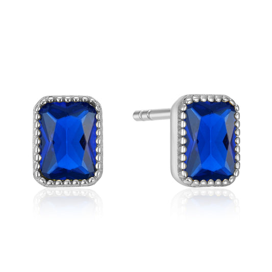 Boucles d'oreilles en argent sterling 925/000 avec zircone bleu de Londres