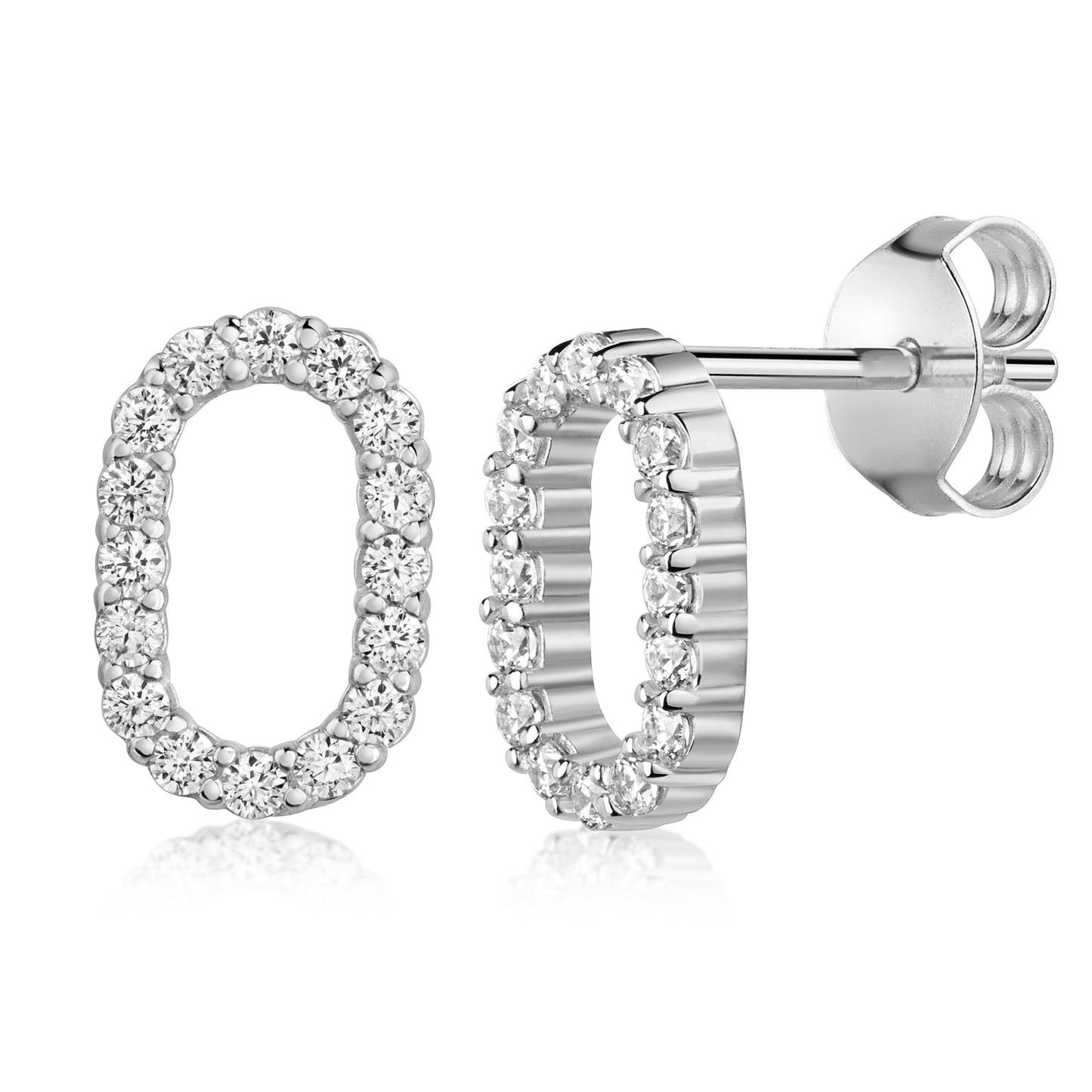 Boucles d'oreilles avec 32 zircones en argent sterling 925/000