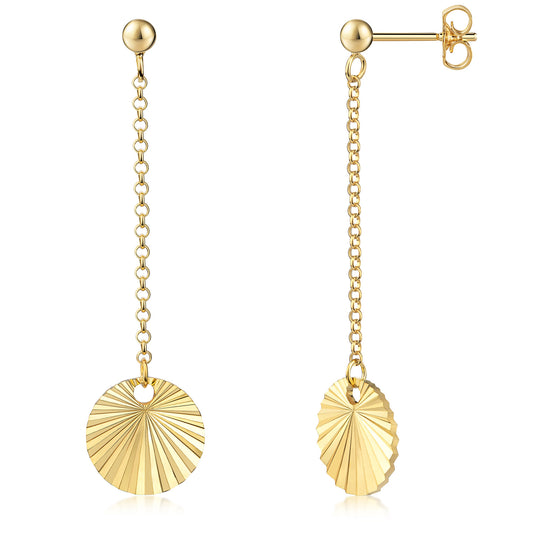 Oorstekers met Ronde Hanger Sterling Zilver 925/000 goud gelaagd