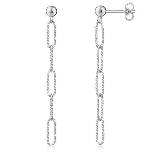 Boucles d'oreilles à 5 maillons avec en argent sterling 925/000