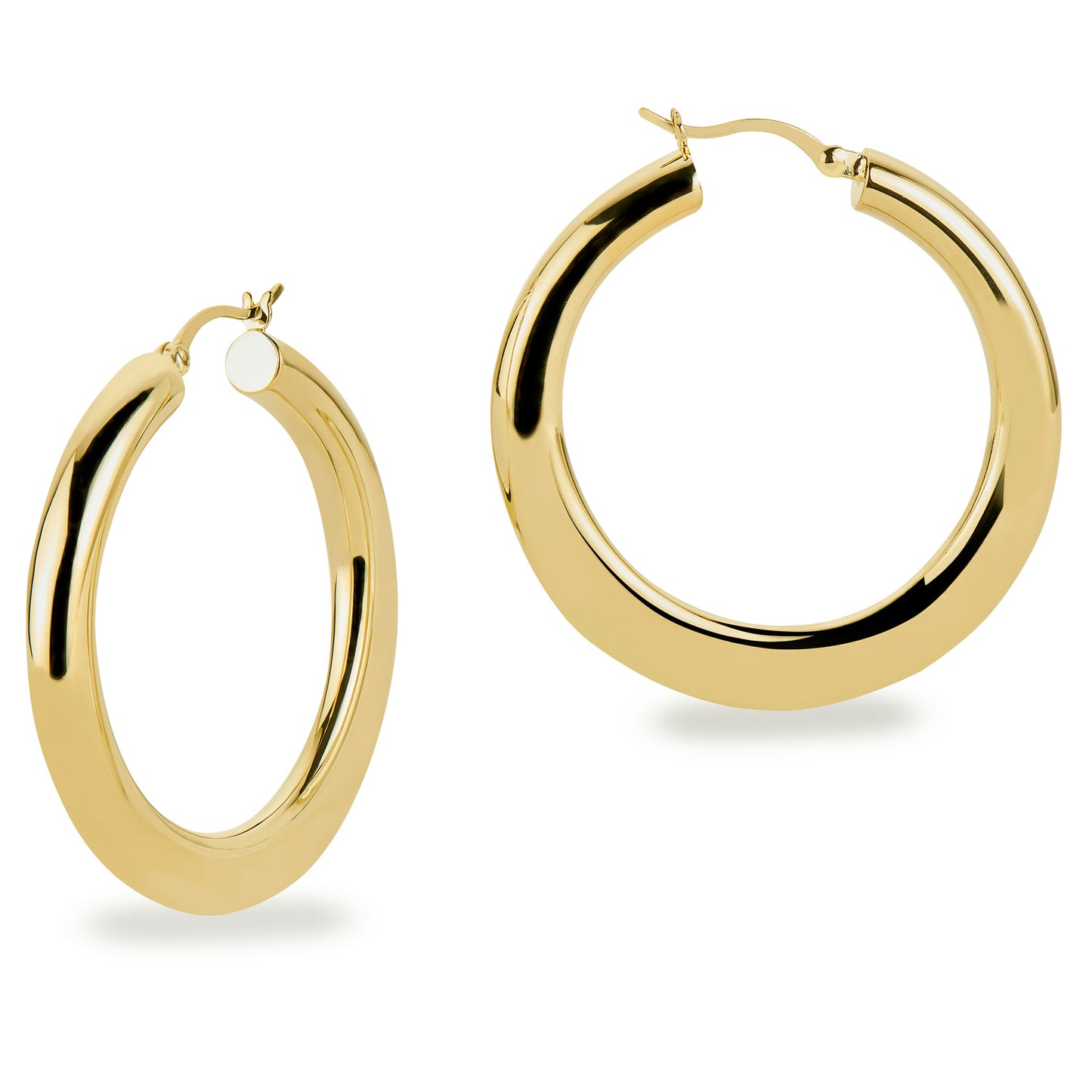 Creolen Bold (hoogglans gepolijst) Ø 40 mm Sterling Zilver 925/000 goud verguld
