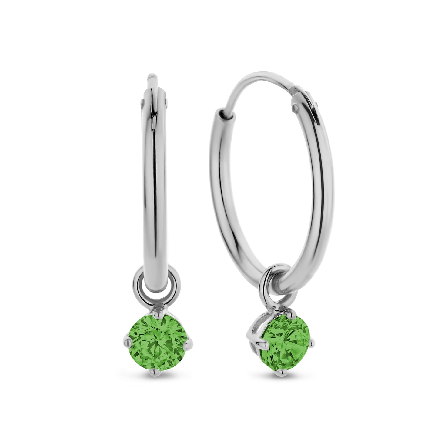 (51204) Oorbellen Groene Zirkonia Sterling Zilver 925/000