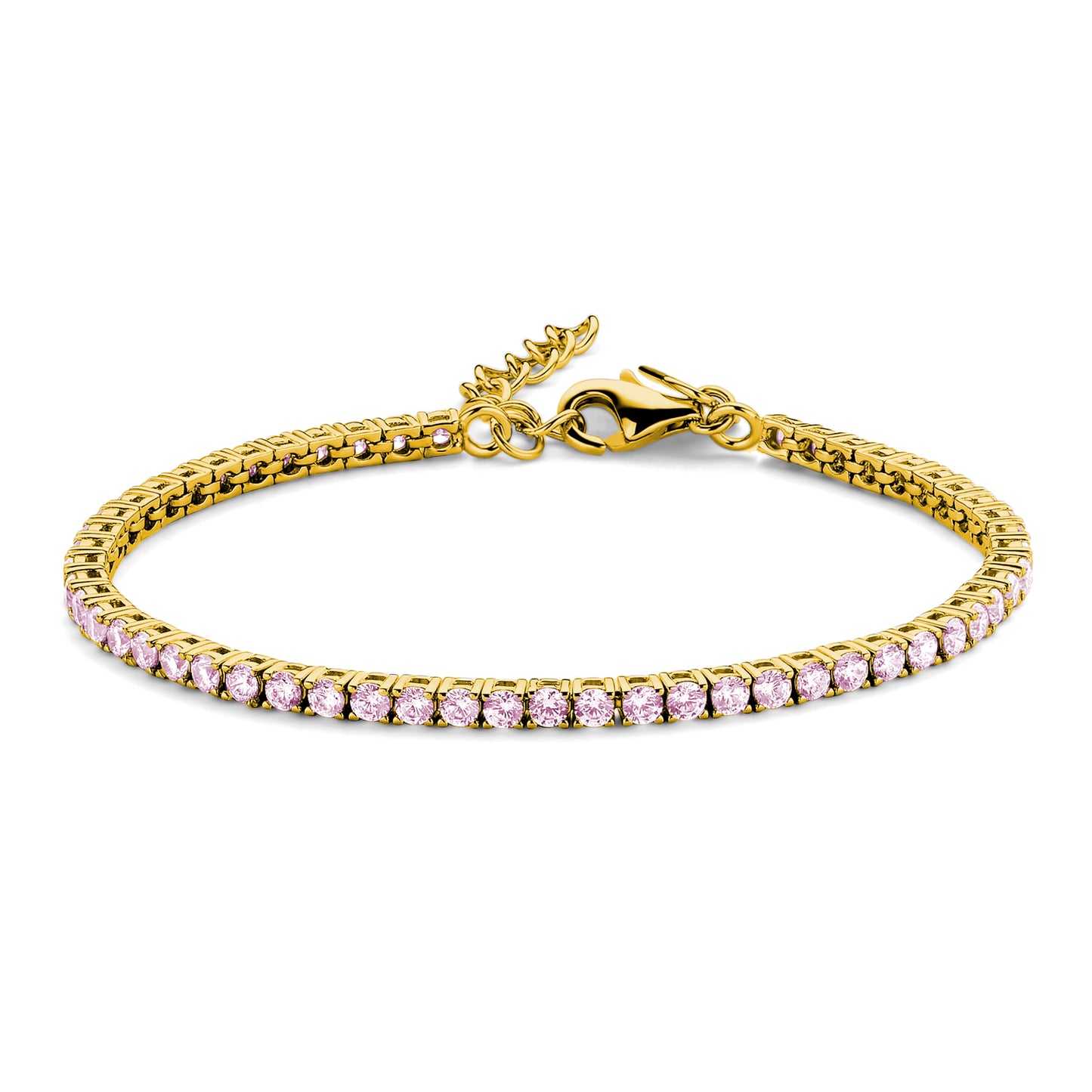 (51229) Bracelet de tennis avec zircon rose