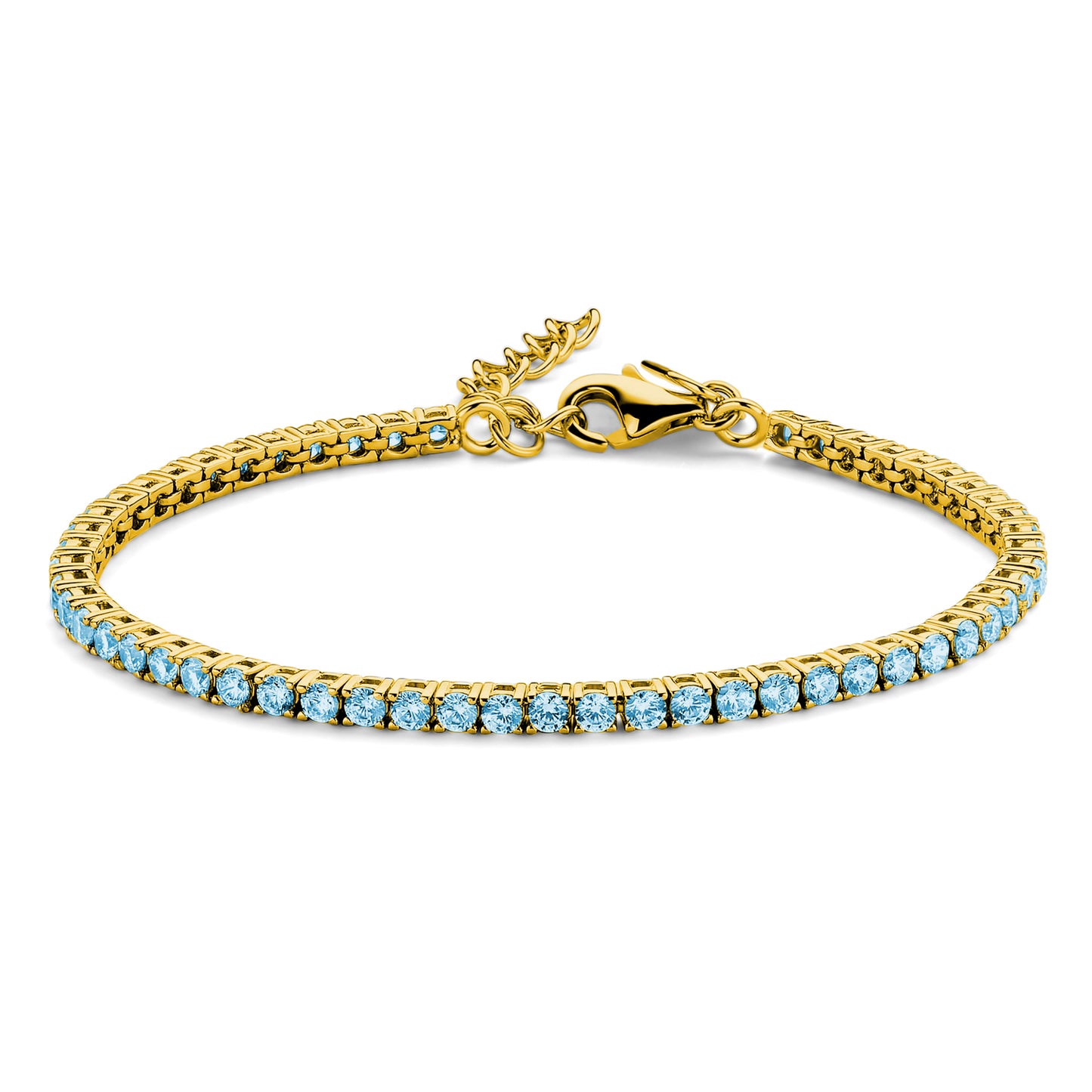 (51233) Bracelet de tennis avec zircon bleu ciel