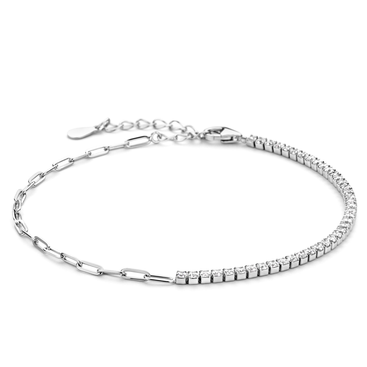 (51259) Bracelet ancre/tennis avec zircone