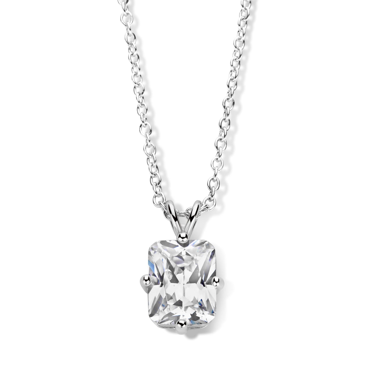 Collier avec Zircone 8 x 10 mm Argent Sterling 925/000