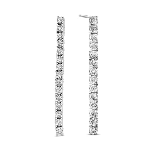 Boucles d'oreilles à tige avec 30 zircones en argent sterling 925/000