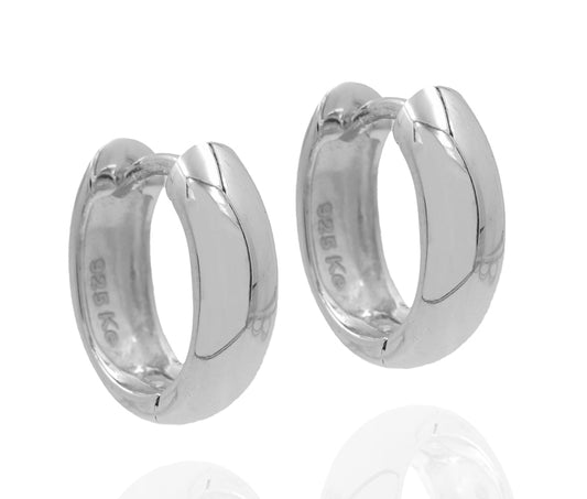 Boucles d'oreilles créoles ovale 12 mm x 11 mm x 4 mm Argent massif 925/000