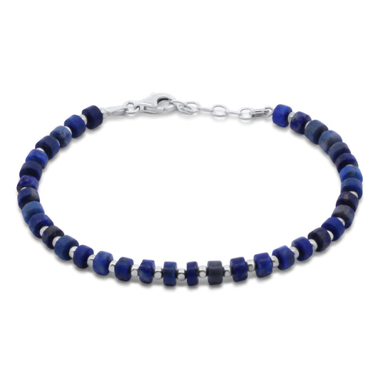 Armband met Blauwe Japis Sterling Zilver 925/000