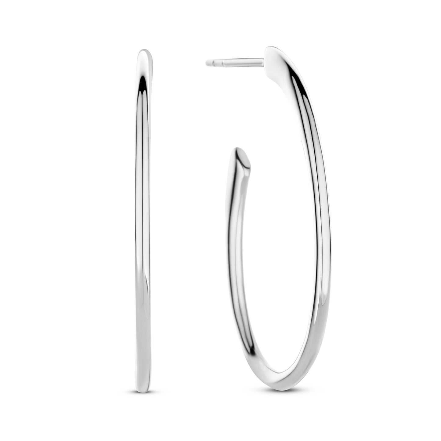 (51393) Creolen ovaal 34 mm x 17,5 mm Sterling Zilver 925/000