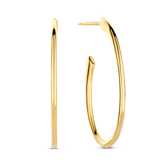 Creolen ovaal 34 mm x 17,5 mm Sterling Zilver 925/000 goud verguld
