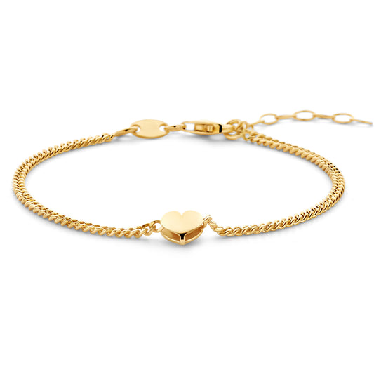 Armband hart zilver 925/000 goud gelaagd (51410)