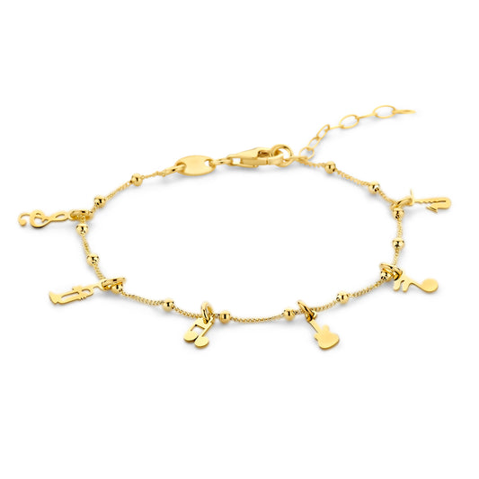 Armband met hangers Sterling Zilver 925/000 goud verguld