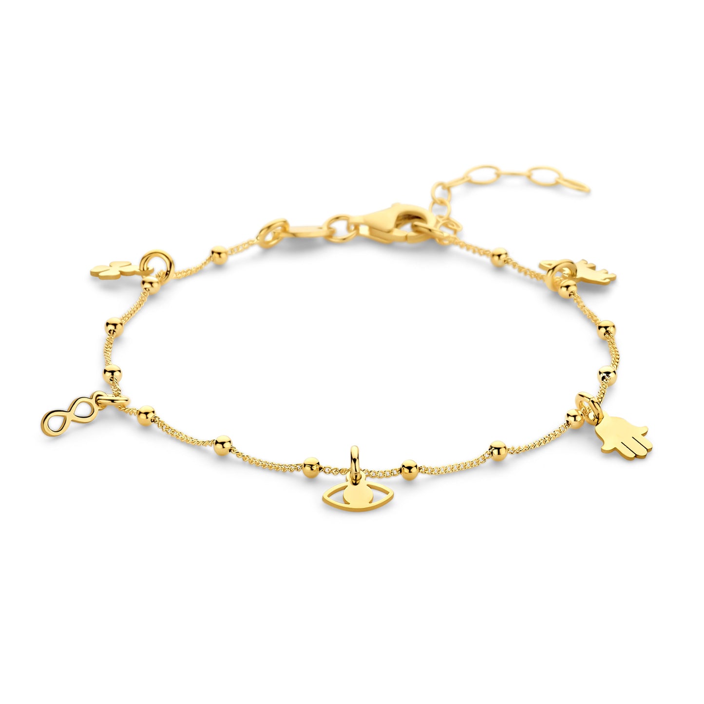 Bracelet avec pendentifs en argent sterling 925/000 plaqué or