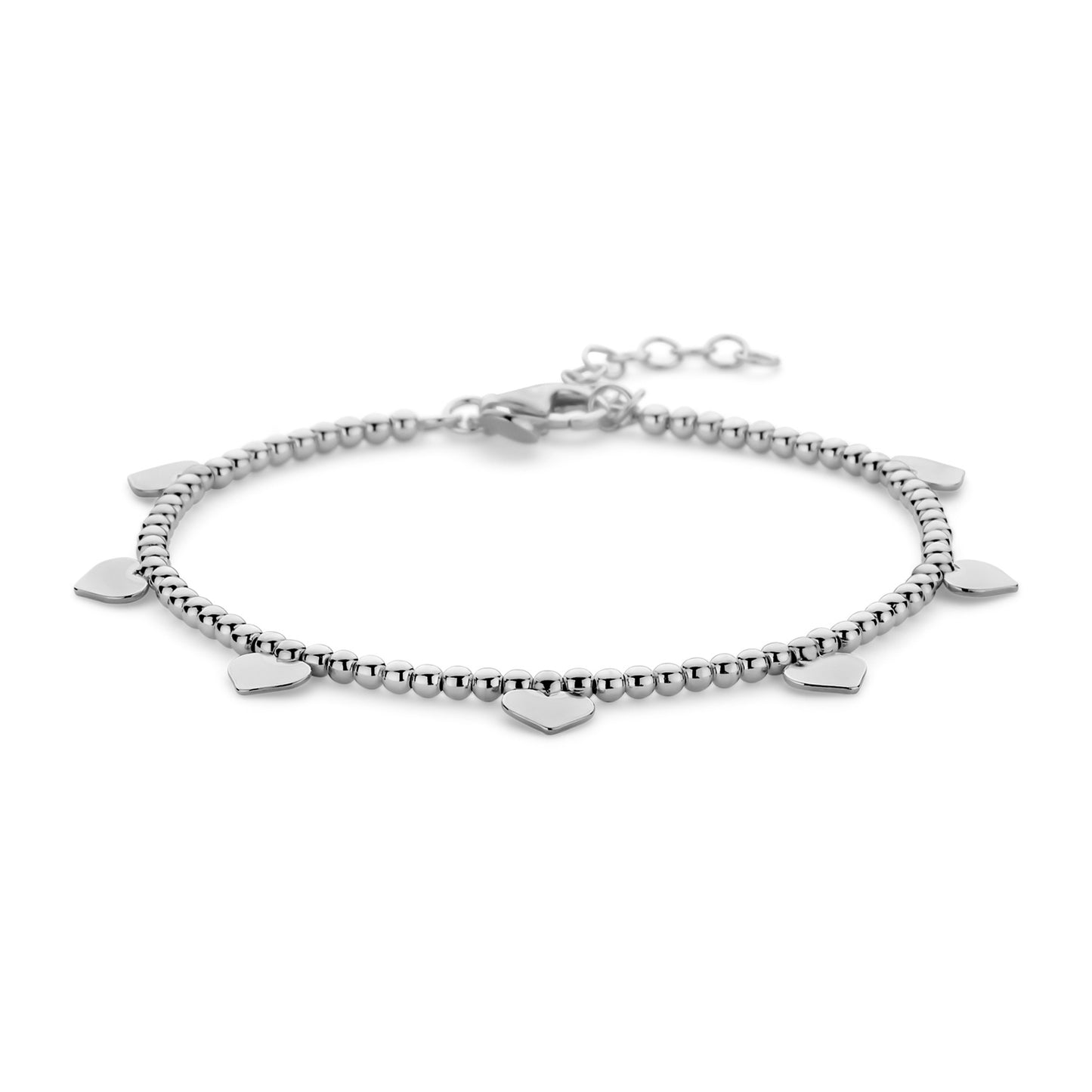 (51419) Kogelarmband met hartjes Sterling Zilver 925/000