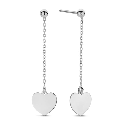 Boucles d'oreilles avec cœur en argent sterling 925/000